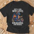 Just A Girl Who Loves Dragons And Books T-Shirt Gifts for Old Men