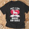 Just A Girl Who Loves Horses And Books Heart Reading T-Shirt Gifts for Old Men Just A Girl Who Loves Horses And Books Heart Reading T-Shirt Gifts for Old Men