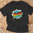 Kids Boys Alfie Name Comic Book Superhero T-Shirt Gifts for Old Men