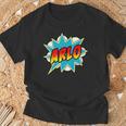 Kids Boys Arlo Comic Book Superhero Name T-Shirt Gifts for Old Men