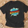 Kids Boys Brooks Comic Book Superhero Name T-Shirt Gifts for Old Men