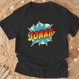 Kids Boys Jonah Name Comic Book Superhero T-Shirt Gifts for Old Men