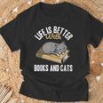 Life Is Better With Books And Cats Cat Owner Books Lover Men Women Kids T-Shirt Gifts for Old Men Life Is Better With Books And Cats Cat Owner Books Lover Men Women Kids T-Shirt Gifts for Old Men