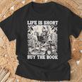 Life Is Short Buy The Book Skeleton Book Lover Reading T-Shirt Gifts for Old Men