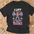 Lift So I Can Carry More Books Reading Lovers Workout Girl T-Shirt Gifts for Old Men