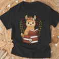 Llama Reading Book Graphic Llama With Book Floral T-Shirt Gifts for Old Men Llama Reading Book Graphic Llama With Book Floral T-Shirt Gifts for Old Men