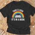 Take A Look It's In A Book Rainbow Reading Literary T-Shirt Gifts for Old Men