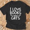I Love Books And Cats Book Lover T-Shirt Gifts for Old Men I Love Books And Cats Book Lover T-Shirt Gifts for Old Men