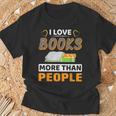 I Love Books More Than People Library Book Lover T-Shirt Gifts for Old Men