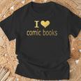 I Love Comic Books Manga Graphic Novel Heart T-Shirt Gifts for Old Men I Love Comic Books Manga Graphic Novel Heart T-Shirt Gifts for Old Men