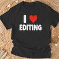 I Love Editing Heart Movie Film Newspaper Journalism Book T-Shirt Gifts for Old Men I Love Editing Heart Movie Film Newspaper Journalism Book T-Shirt Gifts for Old Men
