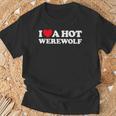 I Love A Hot Werewolf Lycan Wolfman Book Character Fan T-Shirt Gifts for Old Men