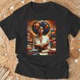 Melanin Queen Afro WomenEducated Reading Book History T-Shirt Gifts for Old Men