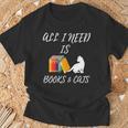 I Need Is Book & Cats Books Pet Lover T-Shirt Gifts for Old Men