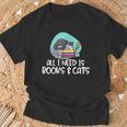 All I Need Is Books & Cats T-Shirt Gifts for Old Men