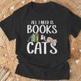 All I Need Is Books And Cats Book And Cat Lover T-Shirt Gifts for Old Men