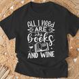 All I Need Are Books And Wine Cute Reading T-Shirt Gifts for Old Men