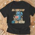 All I Need Is My Cat And Books Cute Cat T-Shirt Gifts for Old Men