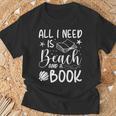 All I Needs Is Beach & A Book Book Reading Lover T-Shirt Gifts for Old Men