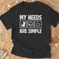 My Needs Are Simple Cat Reading Books Tea T-Shirt Gifts for Old Men My Needs Are Simple Cat Reading Books Tea T-Shirt Gifts for Old Men