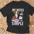 My Needs Are Simple Dog Coffee Books Humor T-Shirt Gifts for Old Men My Needs Are Simple Dog Coffee Books Humor T-Shirt Gifts for Old Men
