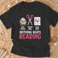 Nothing Beats Reading Rock Paper Scissors Book Lover Library T-Shirt Gifts for Old Men