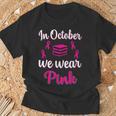 In October We Wear Pink Breast Cancer Awareness Books Lover T-Shirt Gifts for Old Men