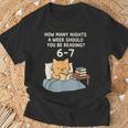 Orange Cat Reading Book 67 Six Seven Meme T-Shirt Gifts for Old Men