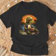 Outdoors Alligator Reading Book T-Shirt Gifts for Old Men