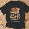 I Like To Party & By Party I Mean Read Books Reading Book T-Shirt Gifts for Old Men