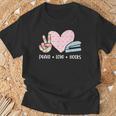 Peace Love Books Reading T-Shirt Gifts for Old Men