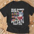 Pet Cats Fight Evil Read Banned Books T-Shirt Gifts for Old Men Pet Cats Fight Evil Read Banned Books T-Shirt Gifts for Old Men