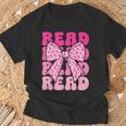 Pink Leopard Read Coquette Bow Girls Retro Groovy Reading T-Shirt Gifts for Old Men Pink Leopard Read Coquette Bow Girls Retro Groovy Reading T-Shirt Gifts for Old Men