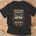 Plotlines Daggers Devotion Dark Romance Reader Book Lover T-Shirt Gifts for Old Men