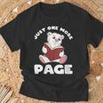 Polar Bear And Books Just One More Page T-Shirt Gifts for Old Men