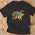 POW Colorful Comic Book Pop Art Fun Superhero T-Shirt Gifts for Old Men