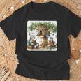 Raccoon Family Reading Around Treetop Home Books Adventure T-Shirt Gifts for Old Men