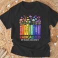 Radicalized By Basic Decency Books Rainbow LGBT Floral Women T-Shirt Gifts for Old Men