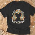 Rainbow Groovy Book Lover Outfit Hippie Peace Love Reading T-Shirt Gifts for Old Men