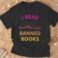 I Read Banned Books Pink-Yellow Literature Activist T-Shirt Gifts for Old Men