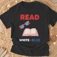 Read Blue Patriotic Book Lover Girls Independence T-Shirt Gifts for Old Men