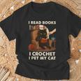 Read Books Crochet & Pet Lazy Cat Coffee T-Shirt Gifts for Old Men