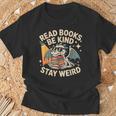 Read Books Be Kind Stay Weird Book Dragon Skeleton Reading T-Shirt Gifts for Old Men Read Books Be Kind Stay Weird Book Dragon Skeleton Reading T-Shirt Gifts for Old Men