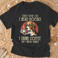 i Read Books And i Know Things Beagle Dog Reading Coffee T-Shirt Gifts for Old Men
