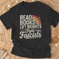 Read Books Lift Weights Fight Fascists Retro Vintage T-Shirt Gifts for Old Men Read Books Lift Weights Fight Fascists Retro Vintage T-Shirt Gifts for Old Men