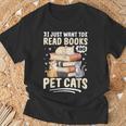 Read Books And Pet Cats Cat Lover Women Girls Kids T-Shirt Gifts for Old Men