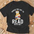 Would You Like To Read With Me Hamster Book T-Shirt Gifts for Old Men