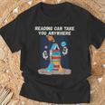 Reading Can Take You Anywhere Astronaut Book Lover Teacher For Men Women Kids T-Shirt Gifts for Old Men