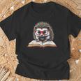 Reading Book Hedgehog T-Shirt Gifts for Old Men