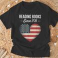Reading Books Since 1776 American Reading Pride T-Shirt Gifts for Old Men